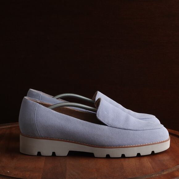 Vionic Loafers Women SZ 9.5 Wide Blue Shadow Kensley Suede Slip On Comfort Shoes - Picture 1 of 13